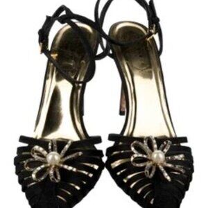 Ted Baker Leather Crystal Embellishments Sandals